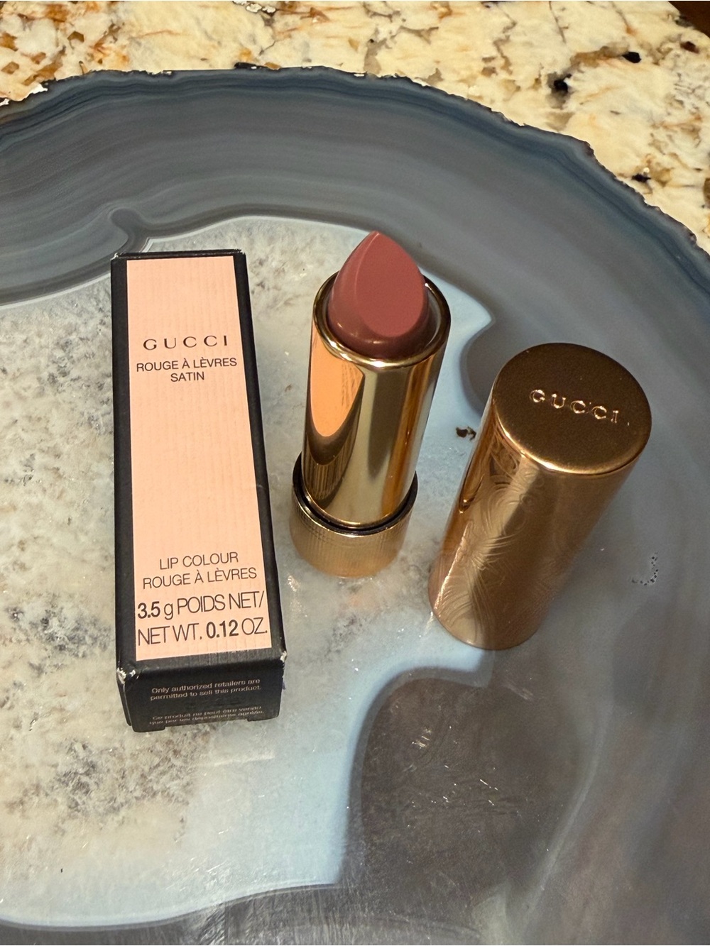 Gucci Satin Lipstick - Dusty Rose Brown NIB Lux Makeup